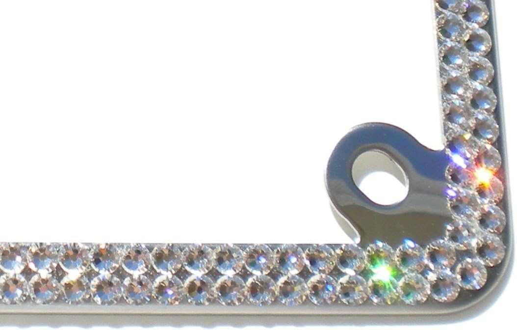Marco de matrícula de cristal para motocicleta de 2 filas con cristales de Swarovski