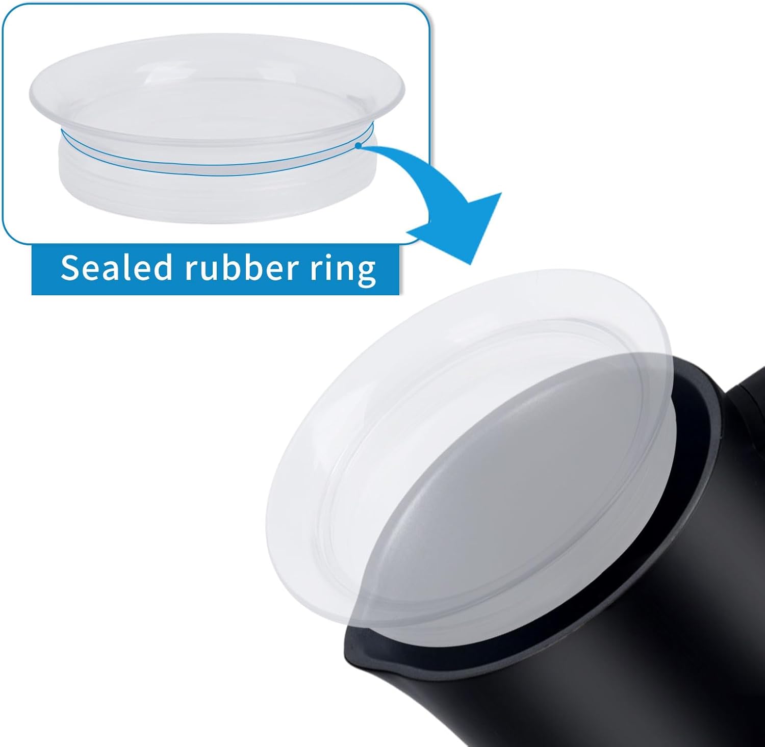 ChengFu Tapa para espumador de leche, tapa de repuesto para espumador de leche con anillo de goma sellado, cubierta para espumador de leche