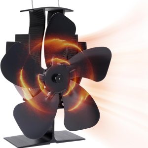 JIMBON Ventilador de estufa de leña, ventilador de chimenea de 5 cuchillas, ventilador de estufa de calor Slient para estufa de gaspelletleña, JIMBON Ventilador de estufa de leña, ventilador de chimenea de 5 cuchillas, ventilador de estufa de calor Slient para estufa de gaspelletleña,