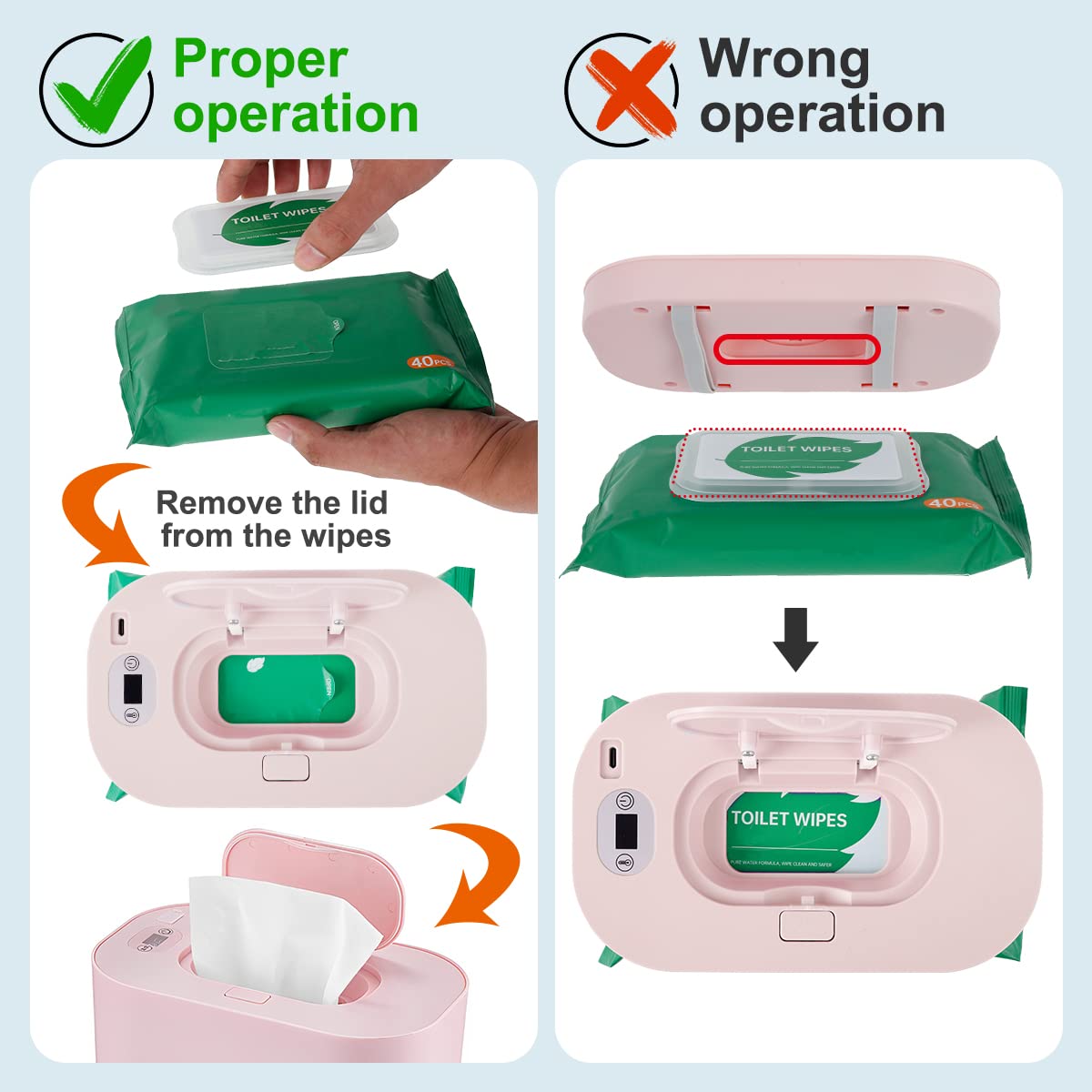 Calentador USB de toallitas húmedas para bebés, dispensador de toallitas húmedas para bebés, calentador de toallitas portátil para viajes, hogar,