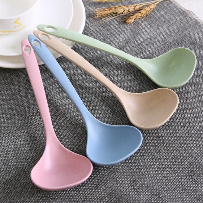Cucharas de paja de trigo ecológicas, cuchara de sopa de paja de trigo, cuchara de sopa para cocinar, cucharas de cocina de paja de trigo,