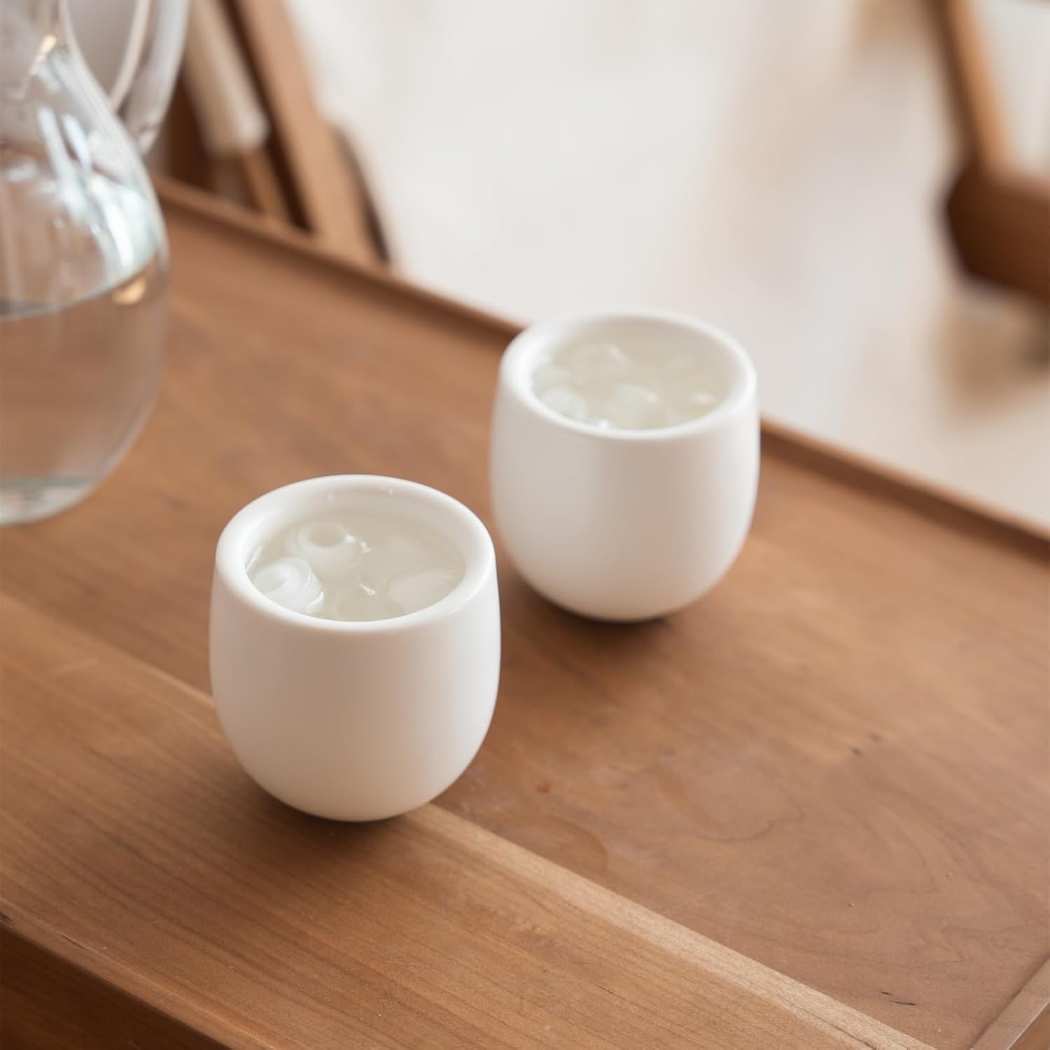 MU MO Juego de 2 tazas de café expreso de cáscara de huevo de 7 onzas para bebidas de café, taza de latte, café moca y taza de té, tazas de café de