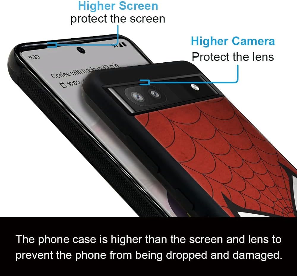 Funda compatible con funda para Google Pixel 6A, Hero Man 003 de lujo para anticaídas y a prueba de golpes para niña y niño, funda de teléfono móvil