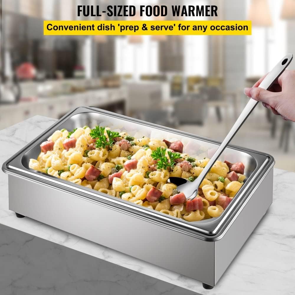 Mesa de vapor comercial para calentar alimentos con tapa, calentadores eléctricos de sopa de 1 olla de tamaño completo, equipo de buffet Bain Marie