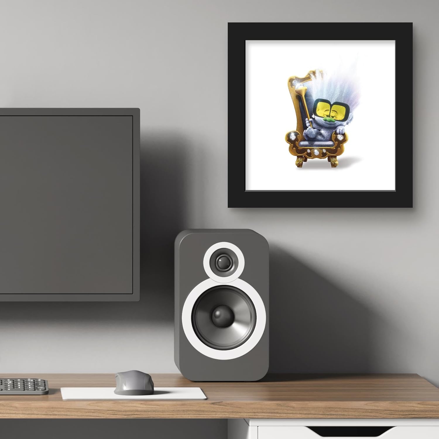 Trends International Gallery Pops Trolls Band Together – Póster de pared con pequeños diamantes, 12.00 x 12.00 pulgadas, versión de marco negro