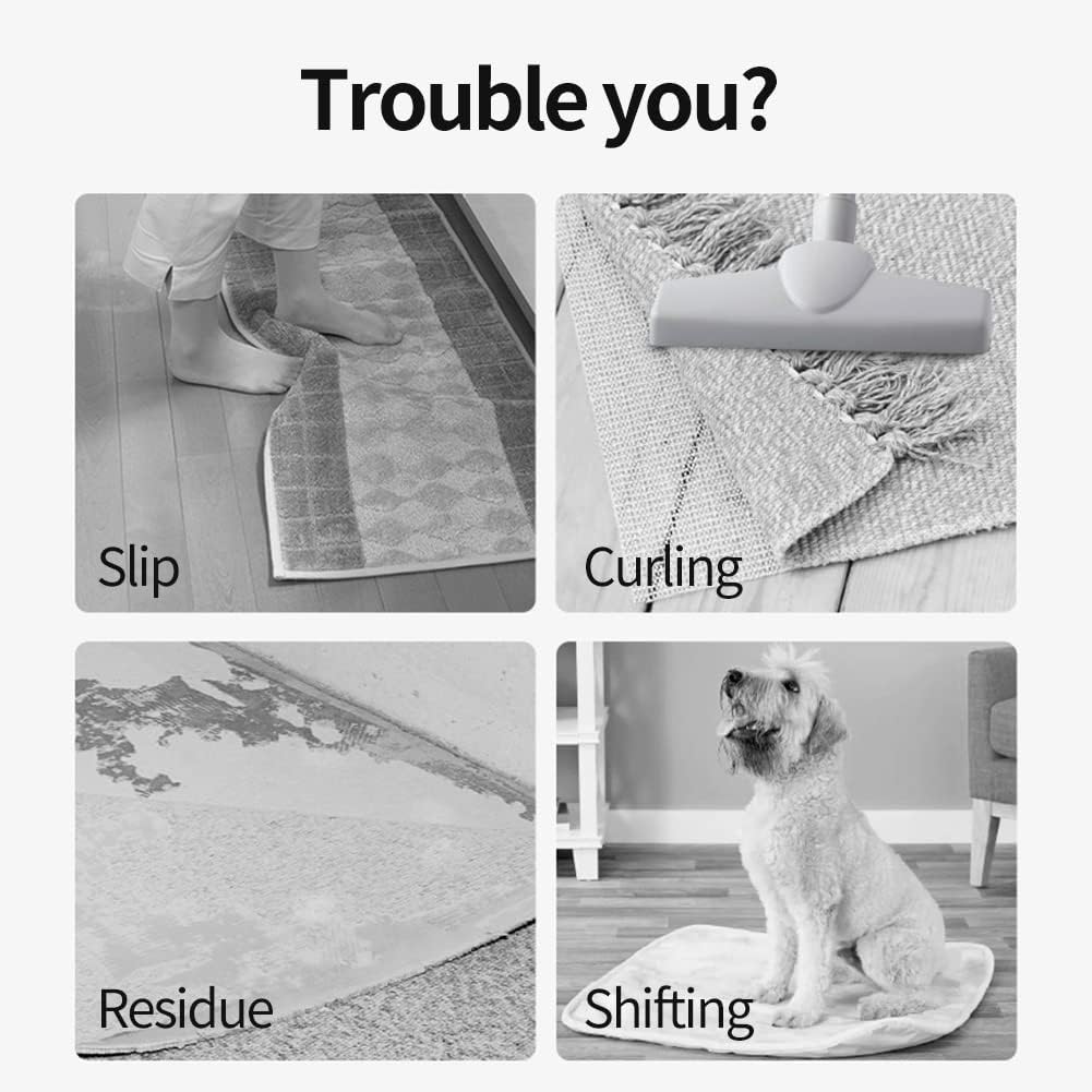 Agarre antideslizante para alfombra, tecnología al vacío, lavable, para suelos de madera dura, antirizos, mantiene la alfombra en su lugar, hace que