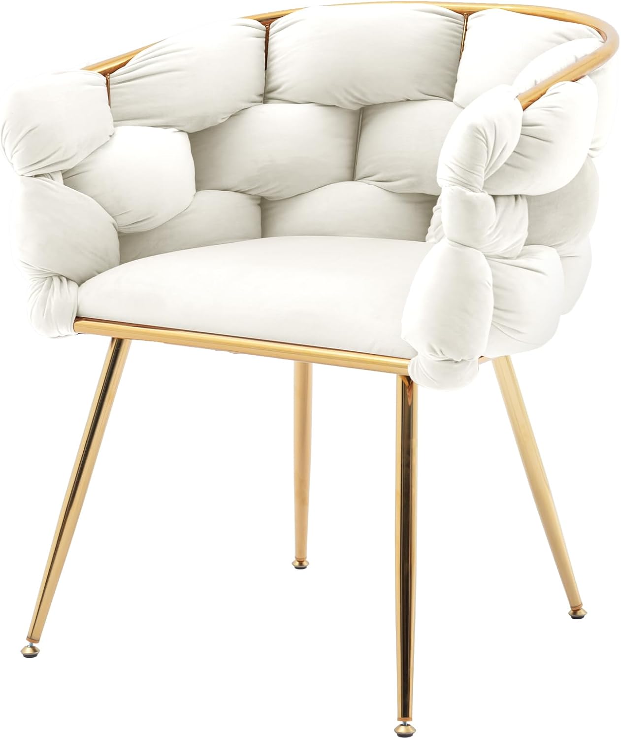 DAMAIFROM Juego de 2 sillones de terciopelo, moderna silla tapizada, silla de sala de estar con patas de metal dorado, silla decorativa con respaldo
