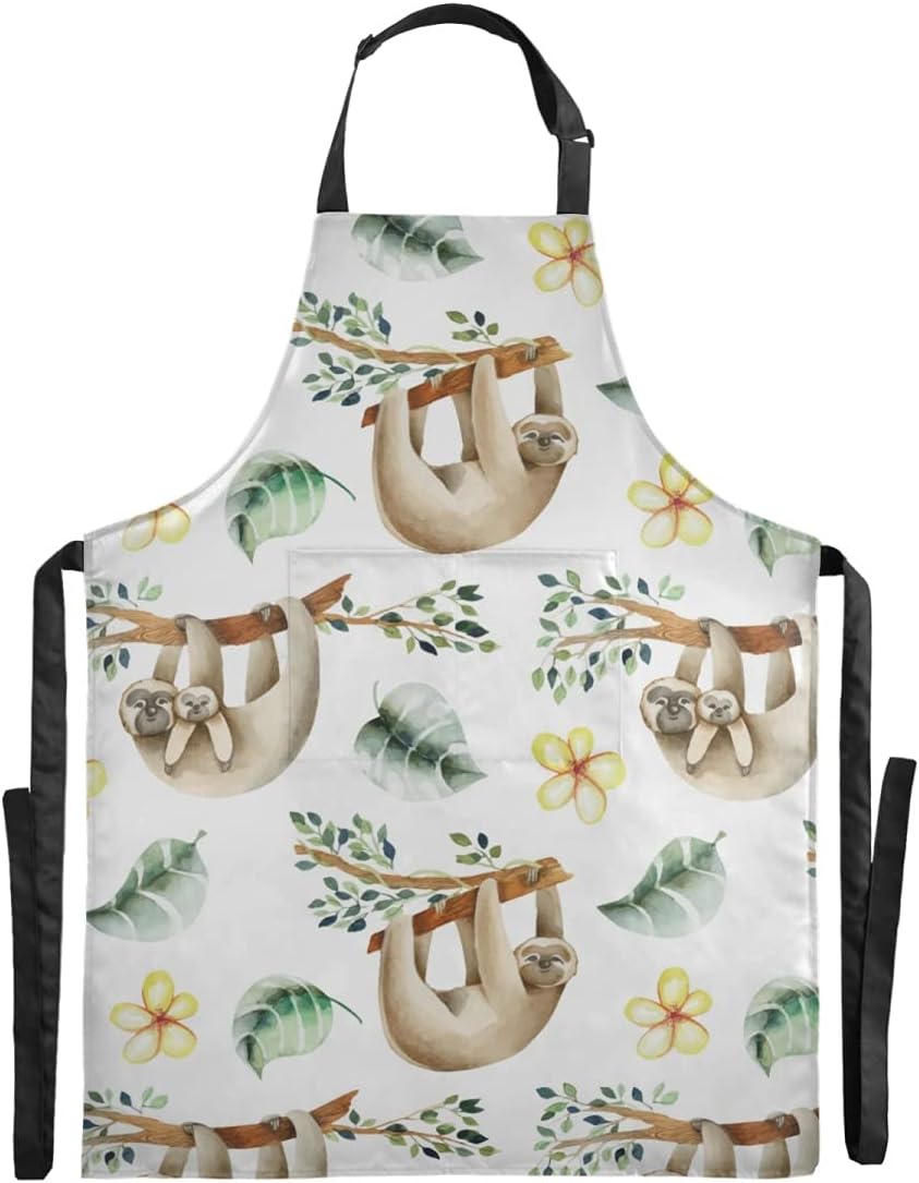 Delantales largos de cocina para mujer, con 2 bolsillos, talla grande, correa ajustable impermeable para el cuello, delantal de chef para hombres y