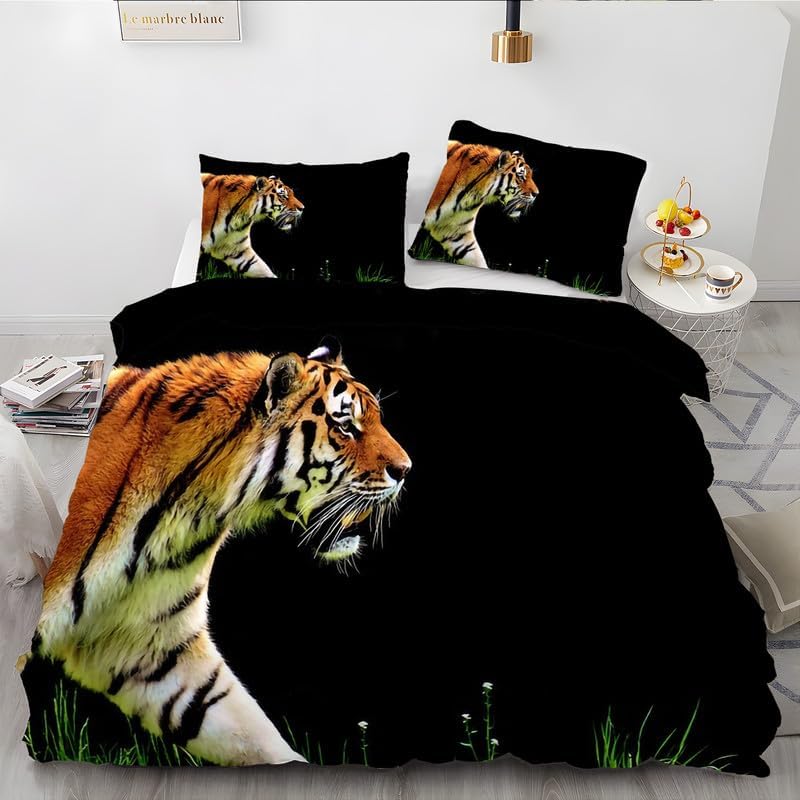 Ink King Duvet Cover Animal Print King Bedding Set Soft Microfiber Comforter Cover and 2 Pillow Shams 20″X36″, Bed Set Duvet Covers with Zipper for