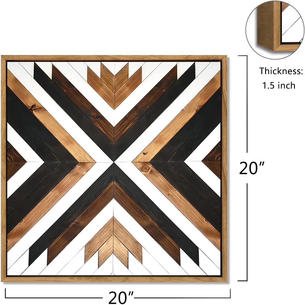 Loomarte Lienzo decorativo para pared, diseño abstracto, rústico, negro, blanco y marrón, paneles de madera, pintura retro vintage, impresión de