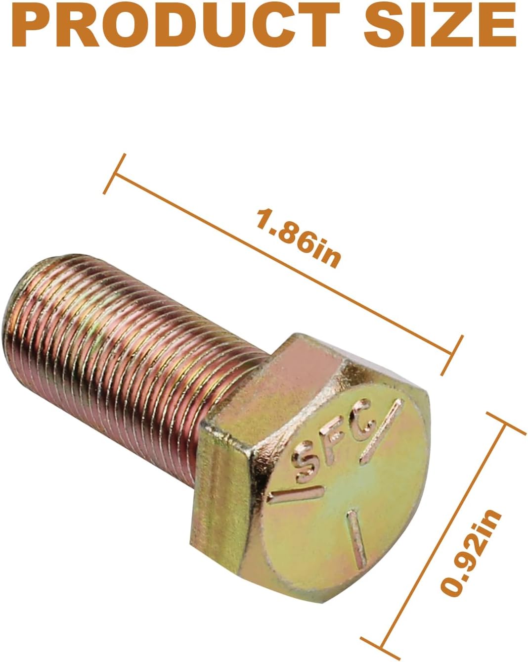 Aillsa GR 8 Perno de hoja hexagonal 018-6020-00 para cortacéspedes Bad Boy 58″-18 x 1-12″ GR 8 Tornillo hexagonal compatible con ZT, CZT, MZ,