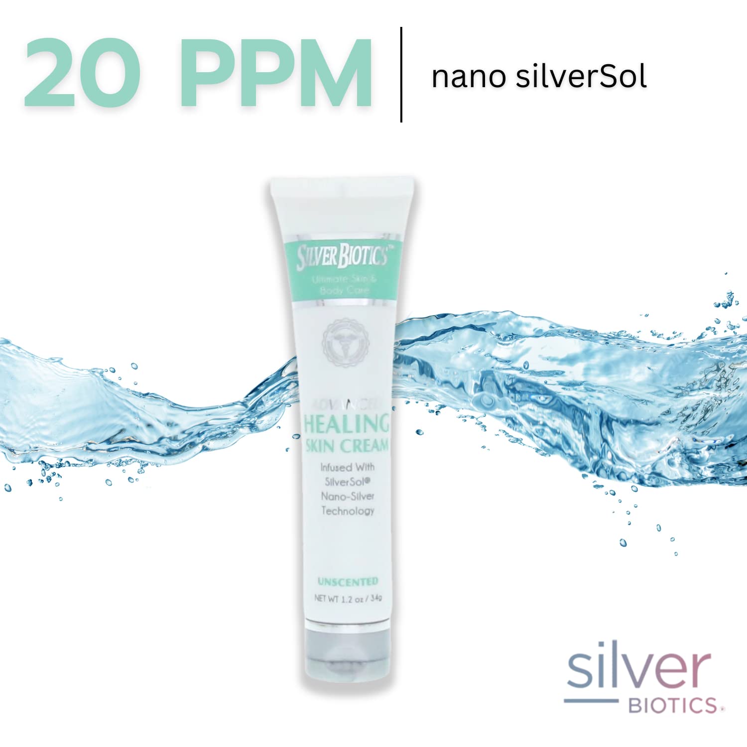 Silver Biotics Nano Silver Crema curativa  SilverSol y ácido hialurónico  Todos los ingredientes naturales para curar, suavizar las manchas y