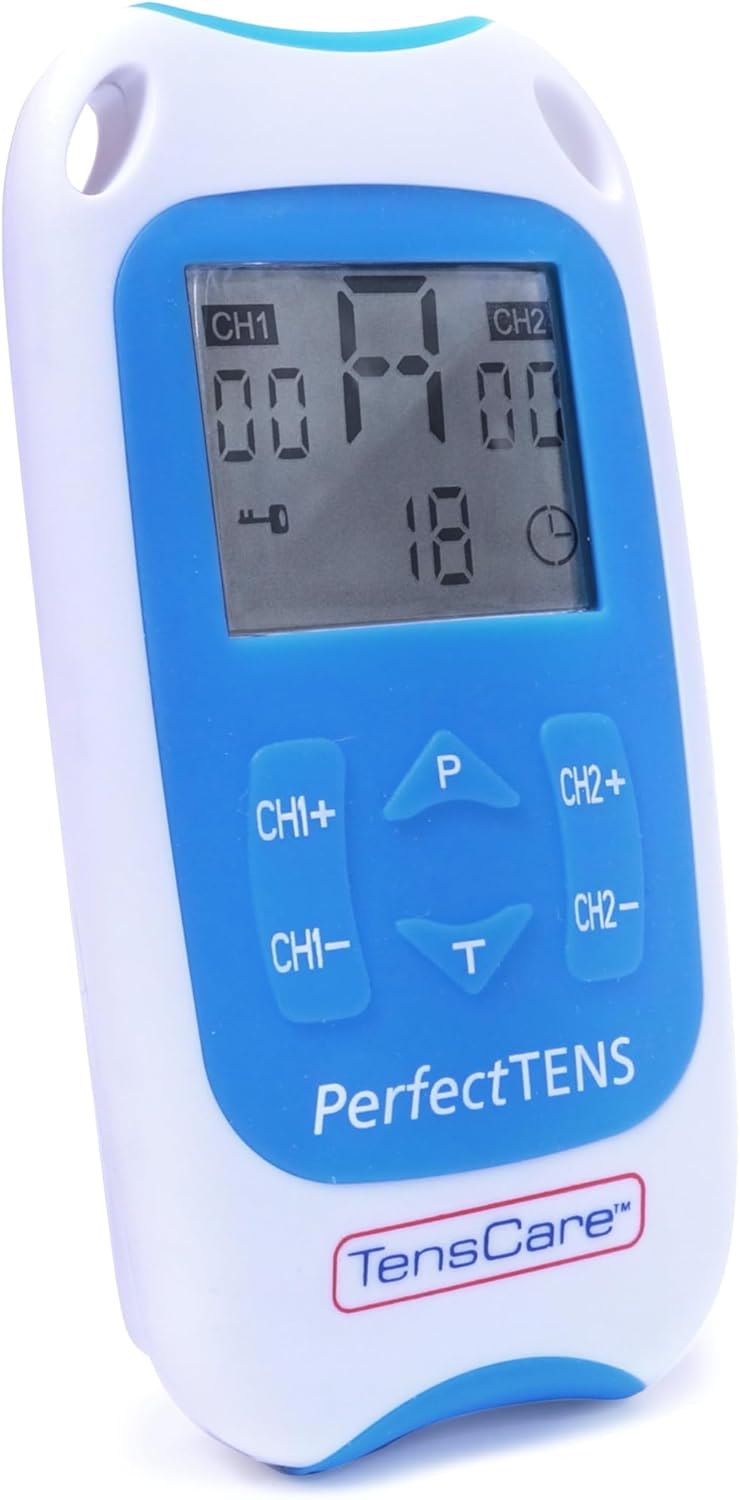 TensCare Perfect TENS – Máquina TENS clínicamente probada para aliviar dolores de espalda, cadera, pierna, brazos, artritis y ciática