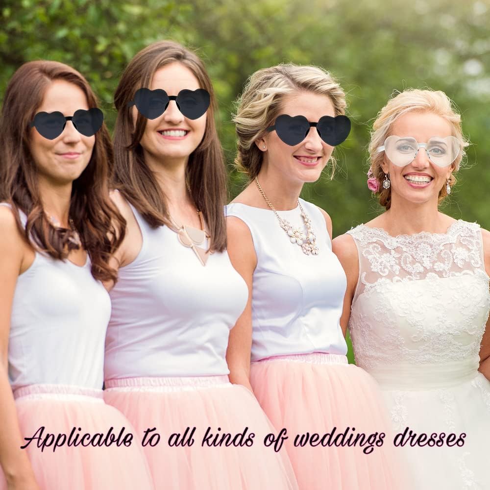 KIWILEPI Bachelorette Party Sunglasses, Heart Shaped Sunglasses Team Bride Wedding Bachelorette Tribe Bridesmaids Gifts