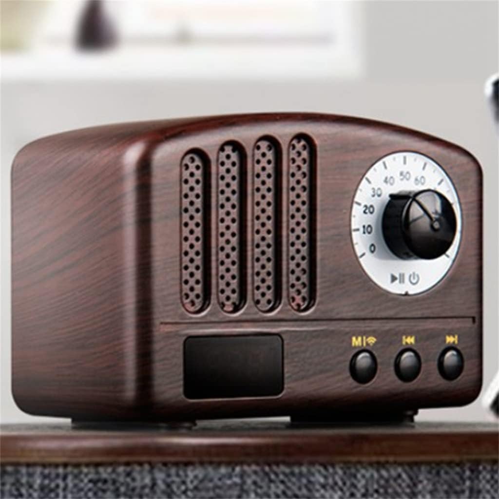 Retro Radio- Altavoz portátil Clásico Estilo Vintage Mini Tamaño Altavoz con Radio FM