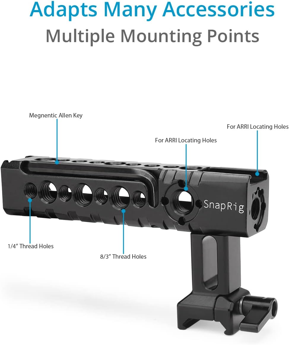 PROAIM SnapRig – Mango superior NATO para cámara réflex digital pequeña y mediana  Diseño ajustable con agarre cómodo y seguro  Ofrece múltiples