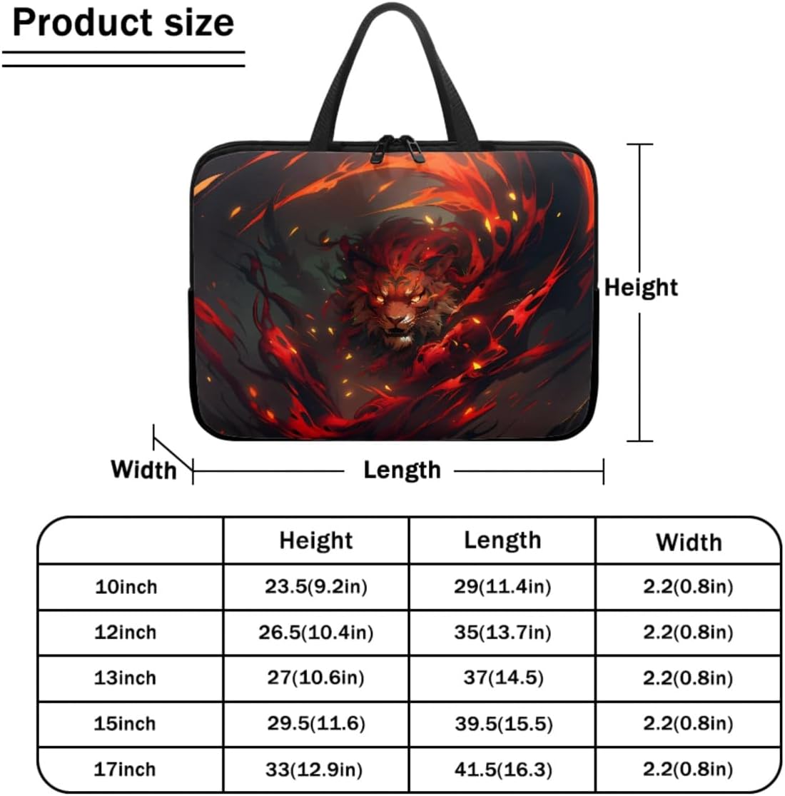 Funda para laptop con diseño de león de fuego para niños, estética, genial funda para Chromebook, 2 fundas de transporte para laptop, funda