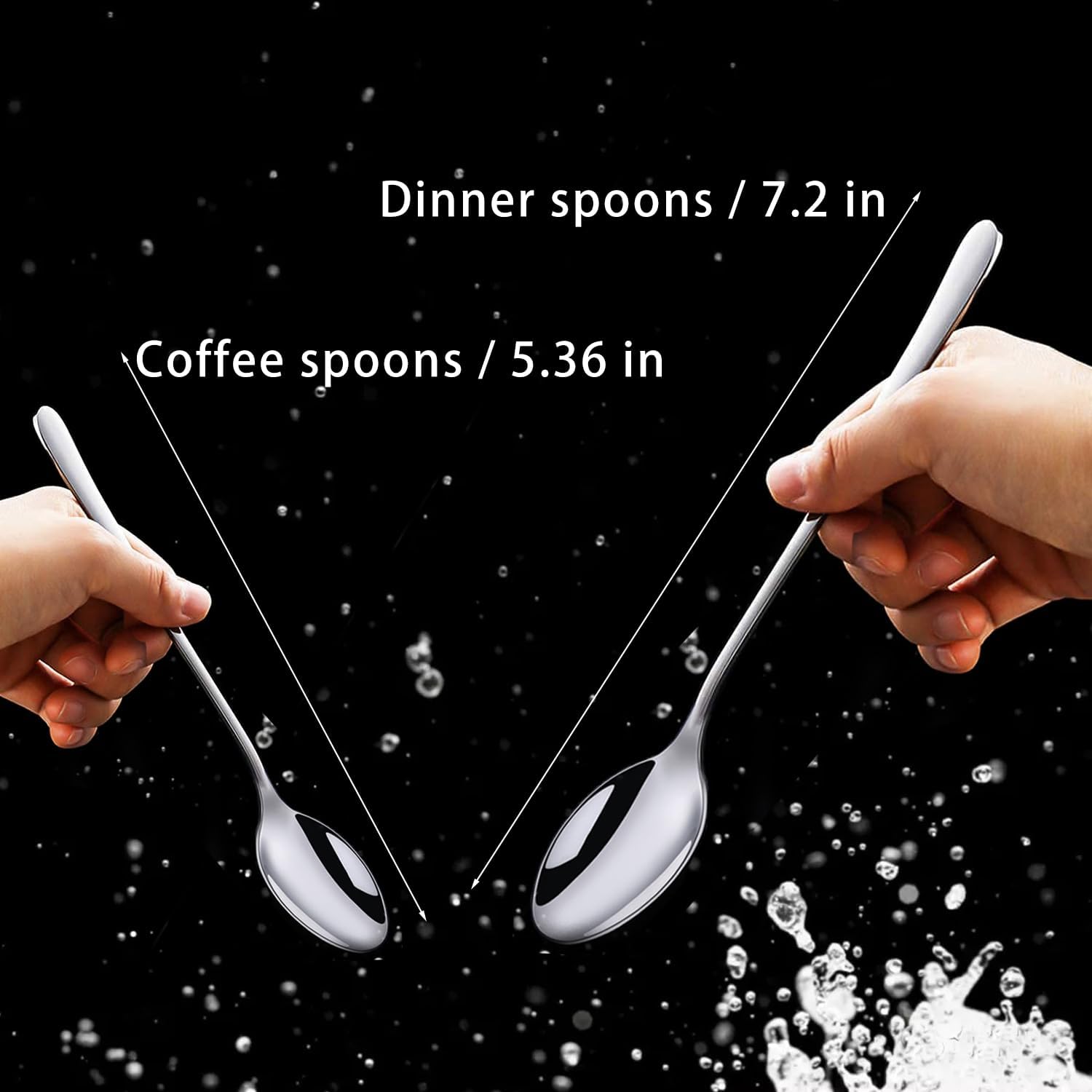 Juego de 40 cucharas, cucharas de cena y cucharas de café, cucharadas de acero inoxidable y cucharas de té, cubiertos pulidos con espejo, juego de
