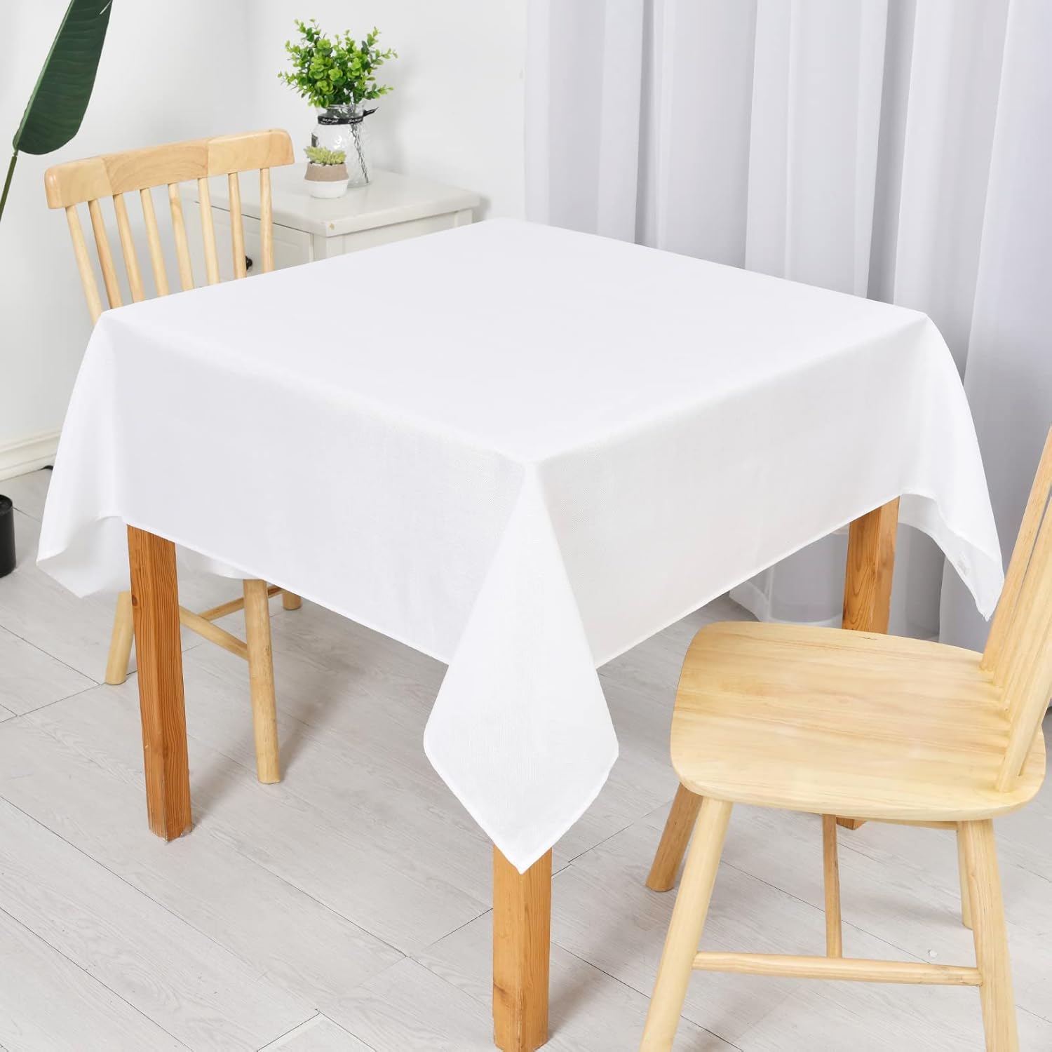 Hiasan – Mantel rectangular de lino sintético – Mantel lavable resistente a las arrugas y a las manchas, para mesa de cocina o comedor, para cenas y