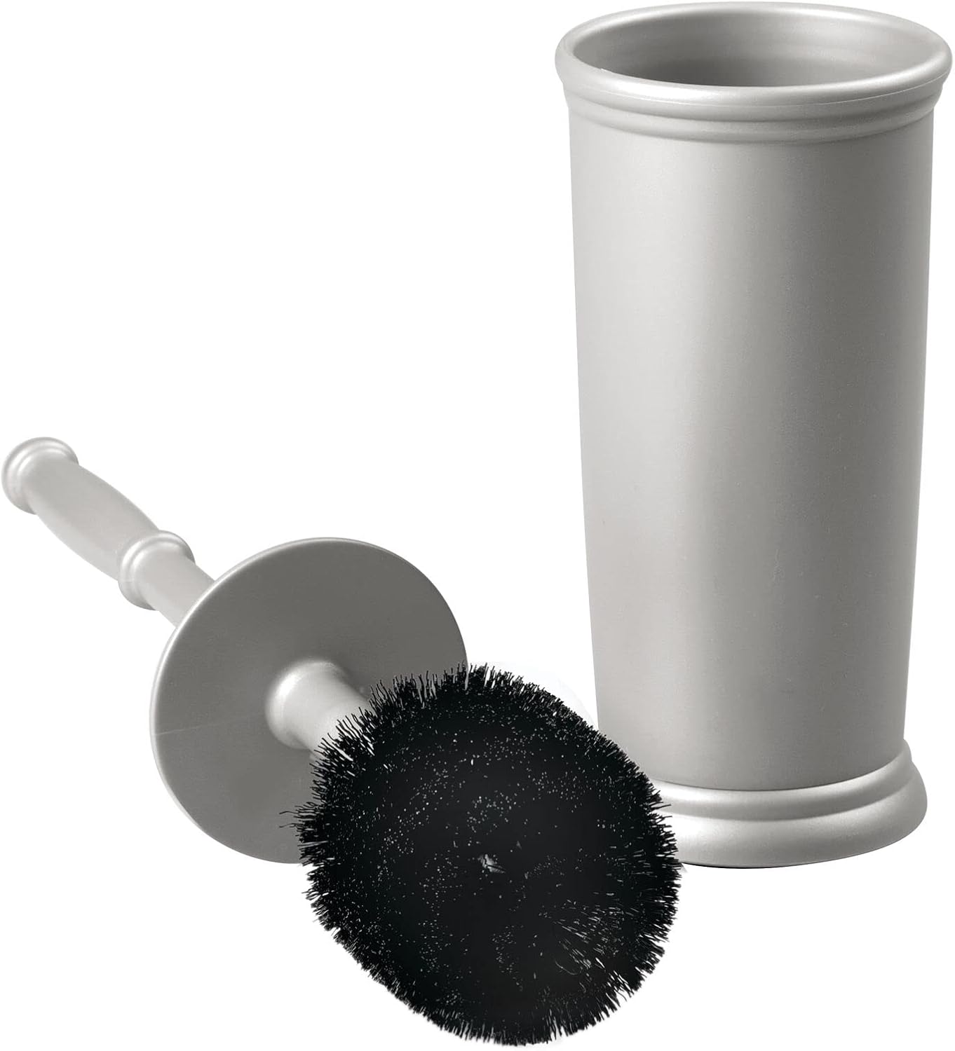 mDesign – Escobilla de inodoro y soporte de plástico para almacenamiento de baño y organización, ahorro de espacio, resistente, limpieza profunda,