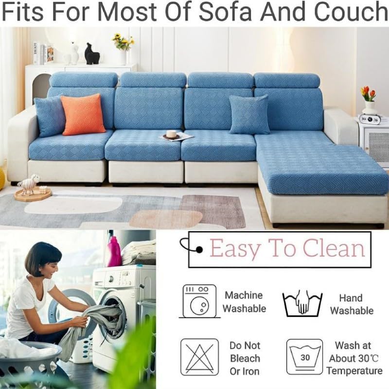 APEXBOUND Fundas mágicas para sofá, funda para sofá chaise lounge, fundas de sofá resistentes en forma de L, protector elástico antideslizante de