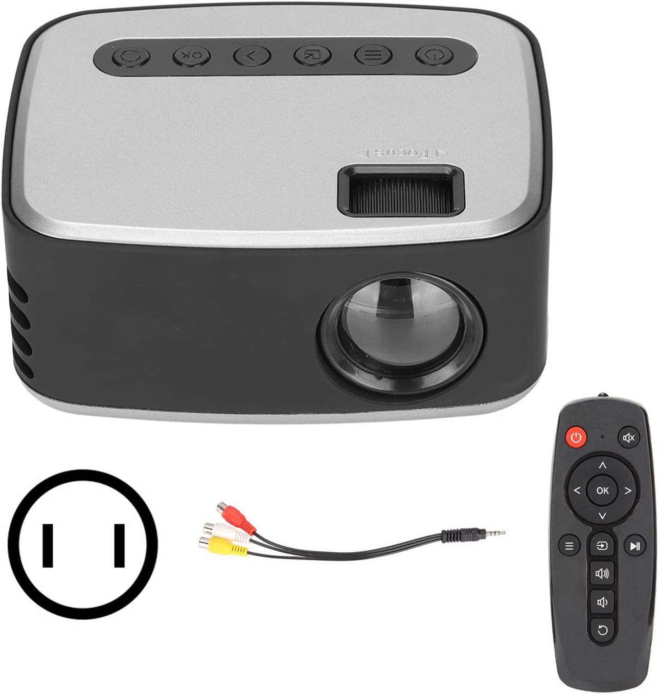 Proyector de cine al aire libre con WiFi y Bluetooth, proyector negro plateado, portátil, Full HD, 1080P, videoclip mini proyector para cine en