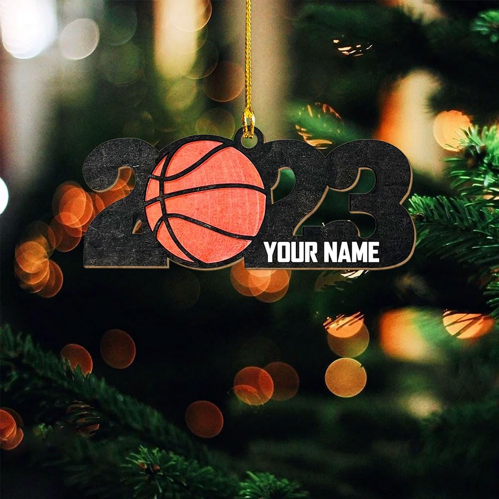 Suseaz Adornos de baloncesto personalizados, adorno de Navidad de baloncesto, adorno de automóvil, adorno de jugador de baloncesto personalizado,