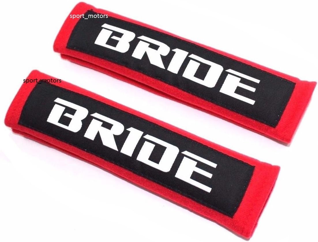 NUEVAS almohadillas de hombro rojas para cinturón de seguridad, pares con logotipo bordado de BRIDE Racing