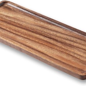 Paquete de 1 bandejas rectangulares de madera de acacia de 14 x 5.5 pulgadas, perfectas para embutidos, frutas, aperitivos y tablas de queso, diseño Paquete de 1 bandejas rectangulares de madera de acacia de 14 x 5.5 pulgadas, perfectas para embutidos, frutas, aperitivos y tablas de queso, diseño