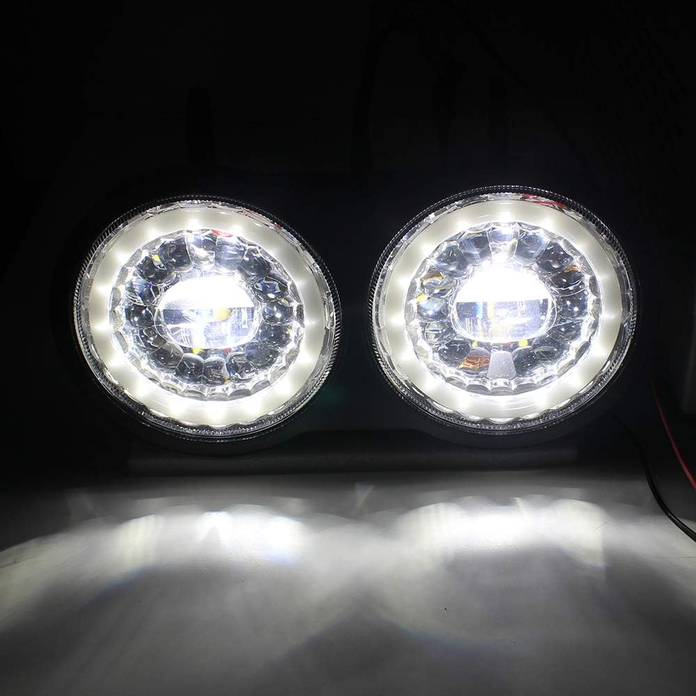 KUQIQI Buell XB – Proyector de faros delanteros LED para motocicleta, luces duales con halo blanco DRL, apto para Buell xb Modelo 2003 2004 2005