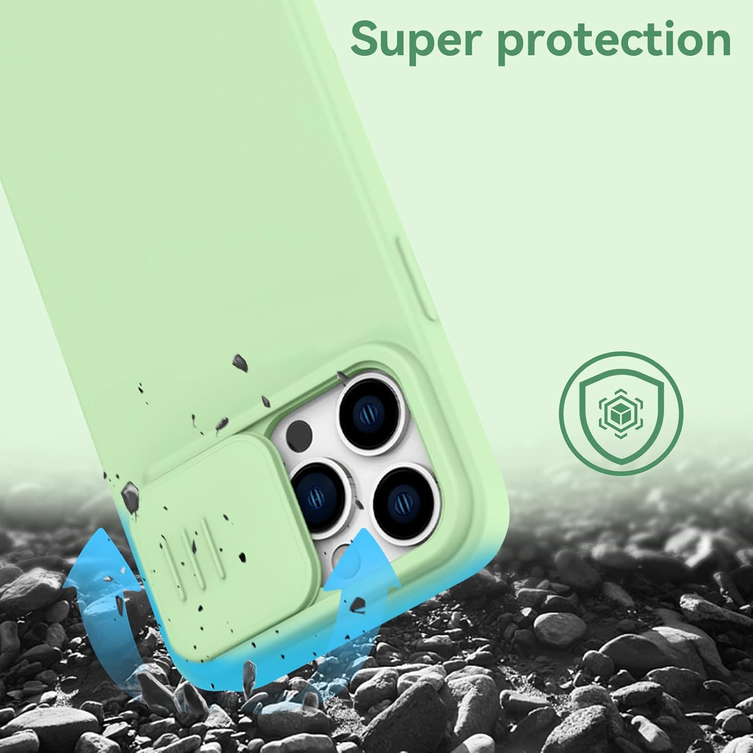 CloudValley Funda magnética para iPhone 14 Pro Max de 6.7 pulgadas, funda de silicona líquida con funda deslizante para cámara, compatible con