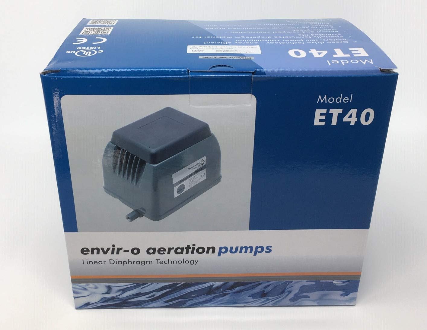 Blue Diamond Pumps Blue Diamond ET 40 Bomba de aire de diafragma lineal séptico o estanque