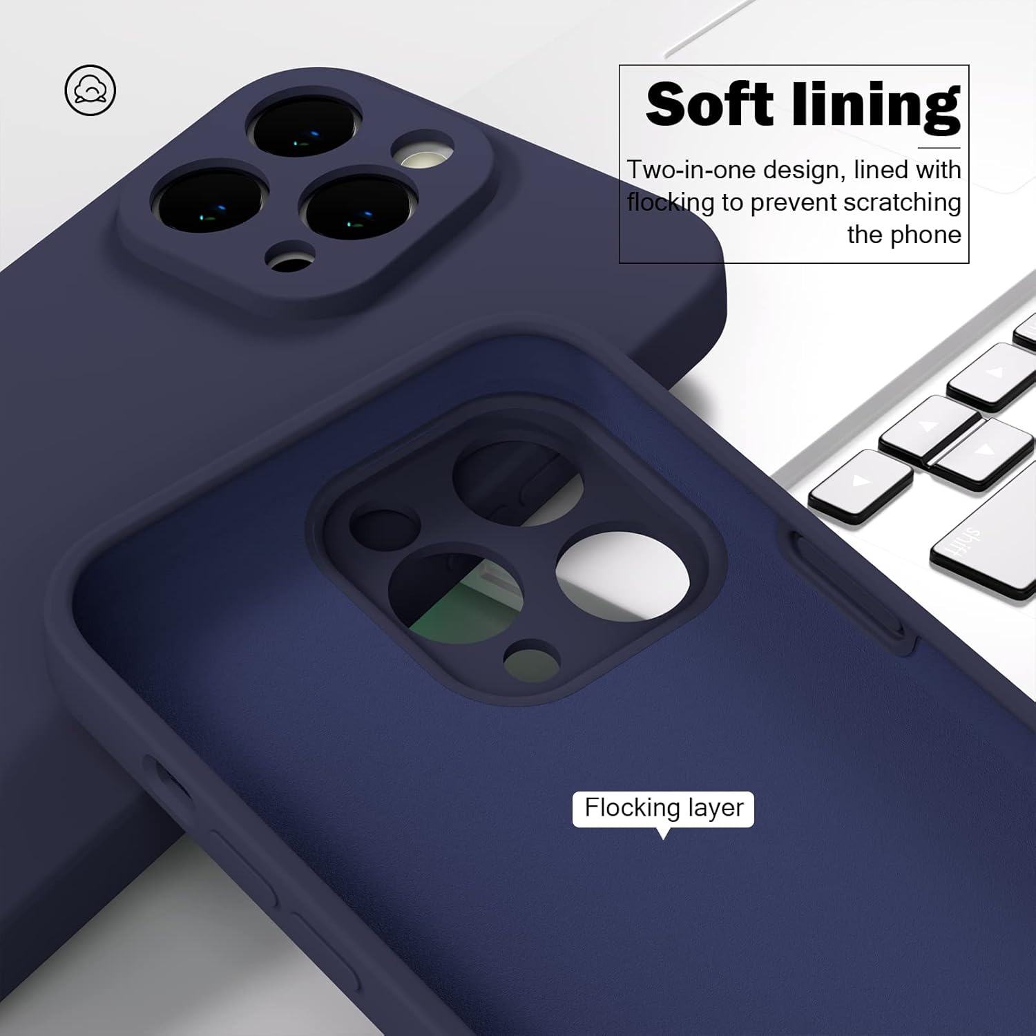 AKABEILA Funda para Xiaomi Poco X5 Pro 5G de 6.67 pulgadas, silicona líquida, delgada, sedosa y suave al tacto, TPU a prueba de golpes, con forro de