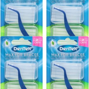 DenTek Cera para aparatos ortopédicos, alivia las molestias de los soportes y soportes de alambre, 2 unidades (paquete de 4) DenTek Cera para aparatos ortopédicos, alivia las molestias de los soportes y soportes de alambre, 2 unidades (paquete de 4)