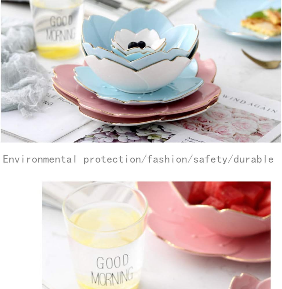 Juego de 6 platos de salsa de soja de estilo japonés, plato de porcelana de flor de cerezo, plato de condimento para sushi y soja, cuenco de postre