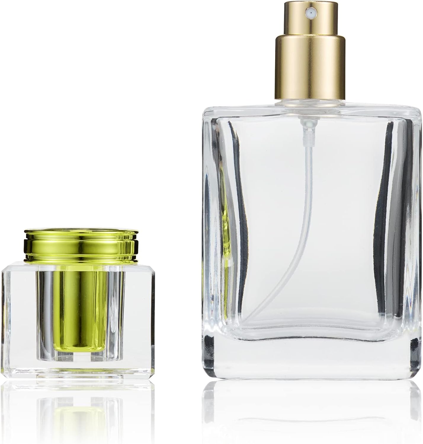 Botellas de perfume de vidrio recargables de 1.7 onzas líquidas, atomizador de perfume de viaje, botella de spray de perfume recargable con 1 embudo