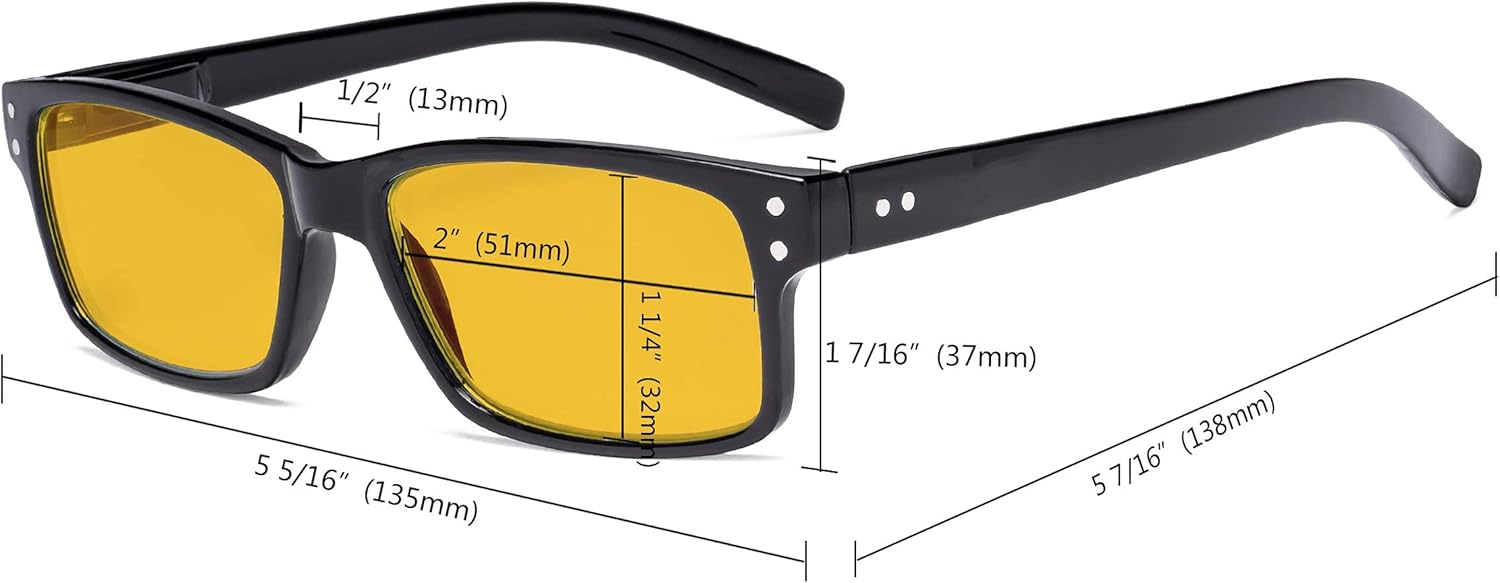 Eyekepper Paquete de 5 lentes de bloqueo de luz azul con tinte ámbar