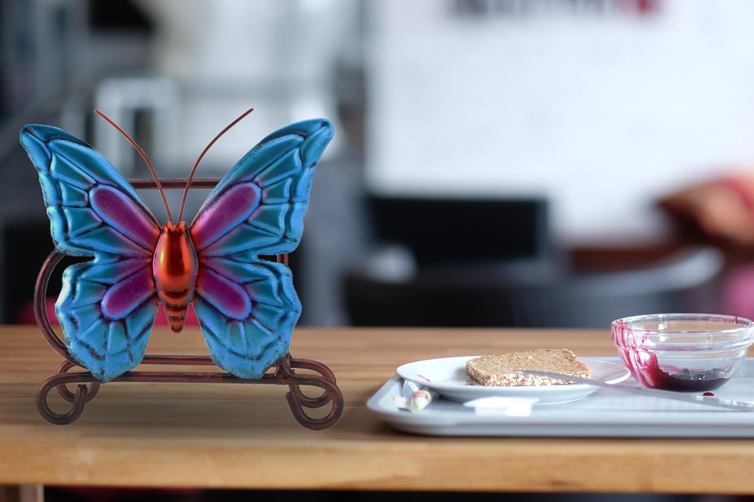 Servilletero de mariposa de metal vintage para encimera, servilletero de papel para toallas para el hogar y la cocina