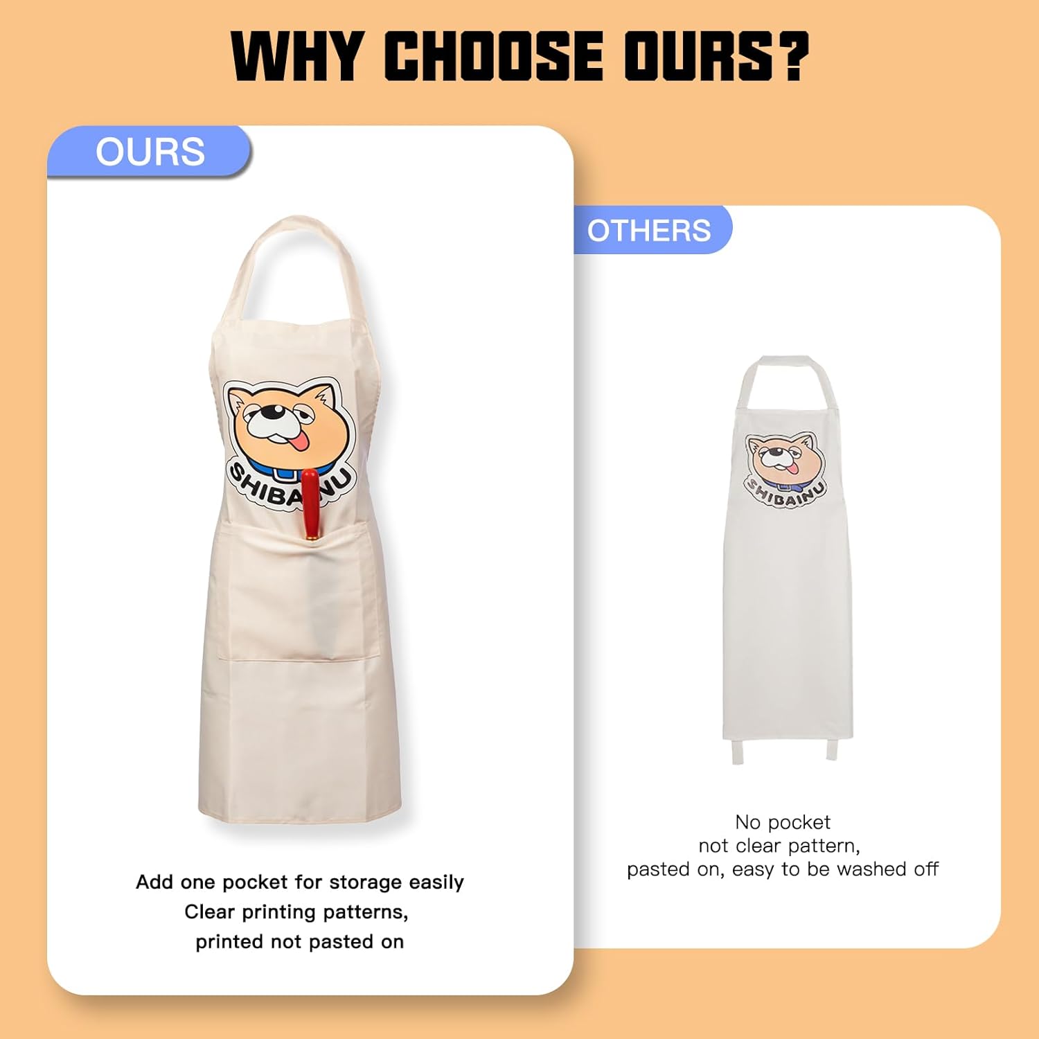 Evere Delantal de The Way of the Househusband – Anime Gokushufudo lindo Shiba Inu impreso Cocinar Cosplay disfraz