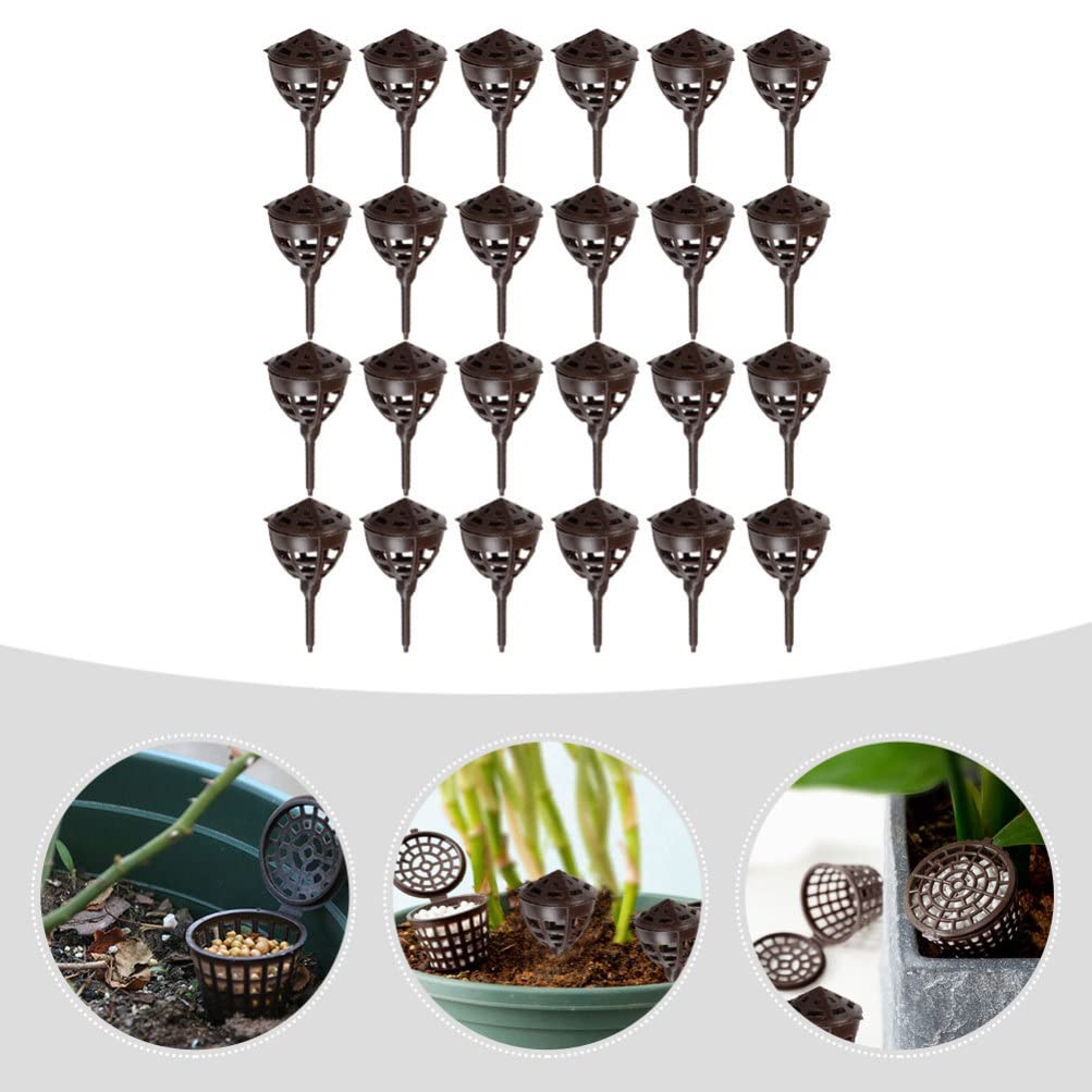 GANAZONO Cestas de malla de fertilizante 100pcs cajas de jade caja de fertilizante flores automáticas suculentas de plástico cesta de fertilizante