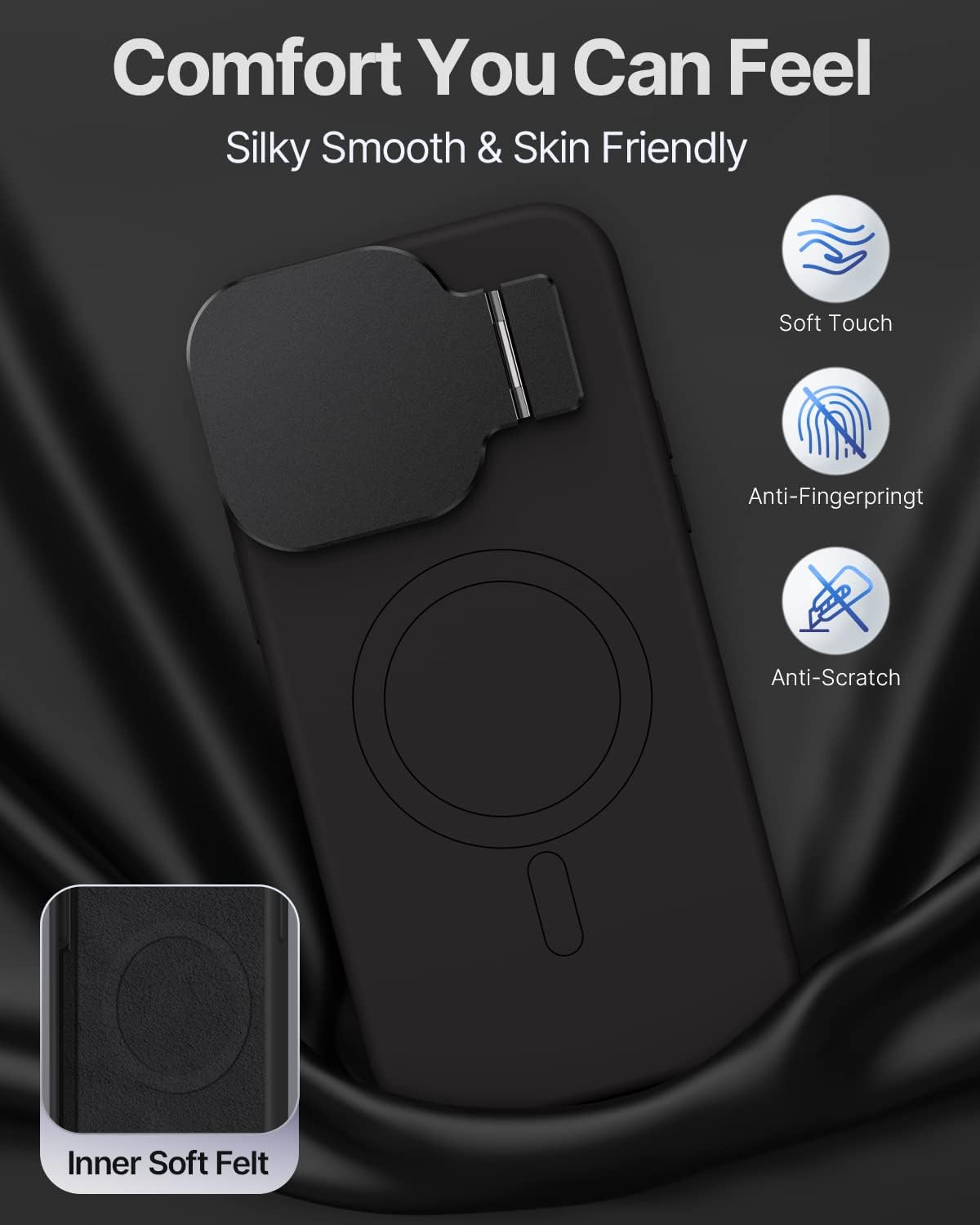Shields Up Funda para iPhone 14 Pro Max con soporte compatible con MagSafe Funda magnética para teléfono con cubierta de cámara incorporada, funda