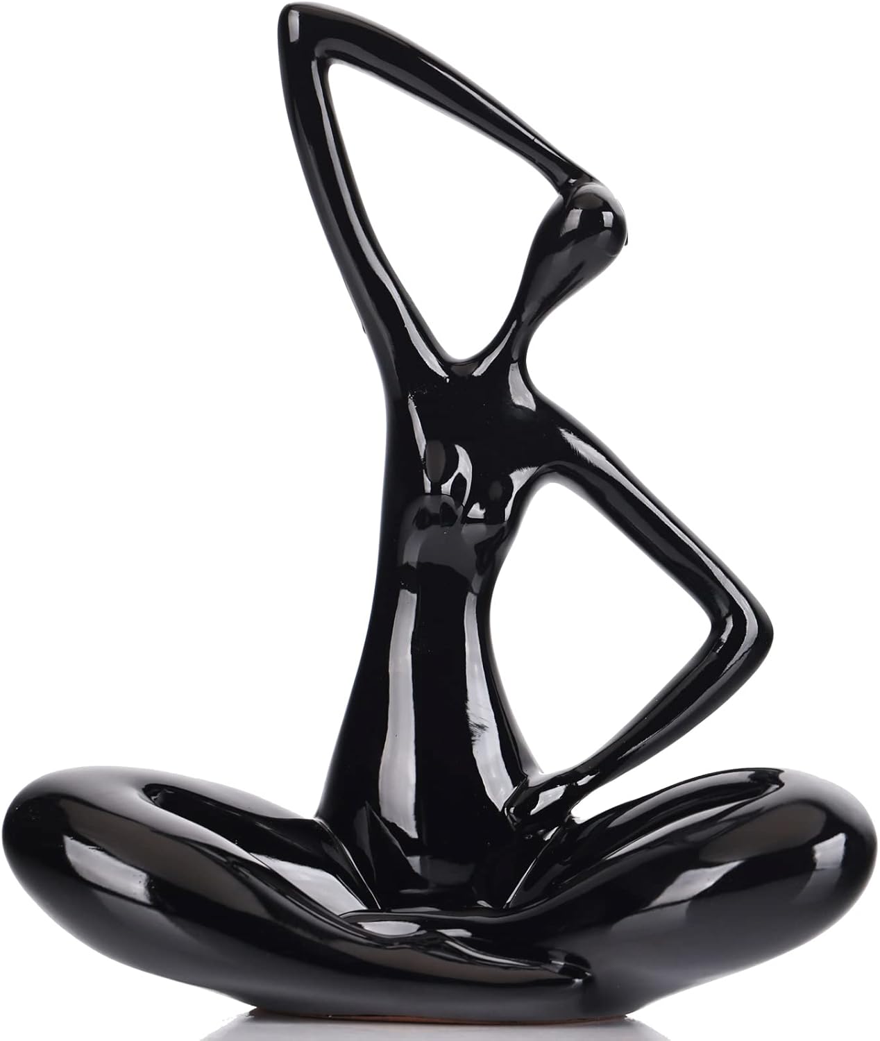 XMGZQ Estatua de dama negra, arte abstracto, escultura femenina, decoración del hogar, decoración moderna negra, estatuas abstractas para sala de