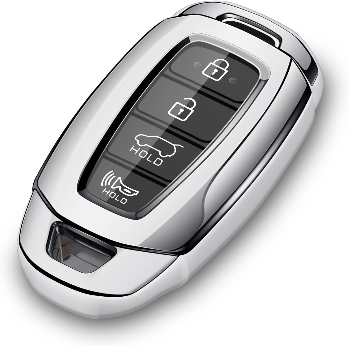 Funda para llavero de automóvil compatible con funda para llave de Hyundai, protector plateado