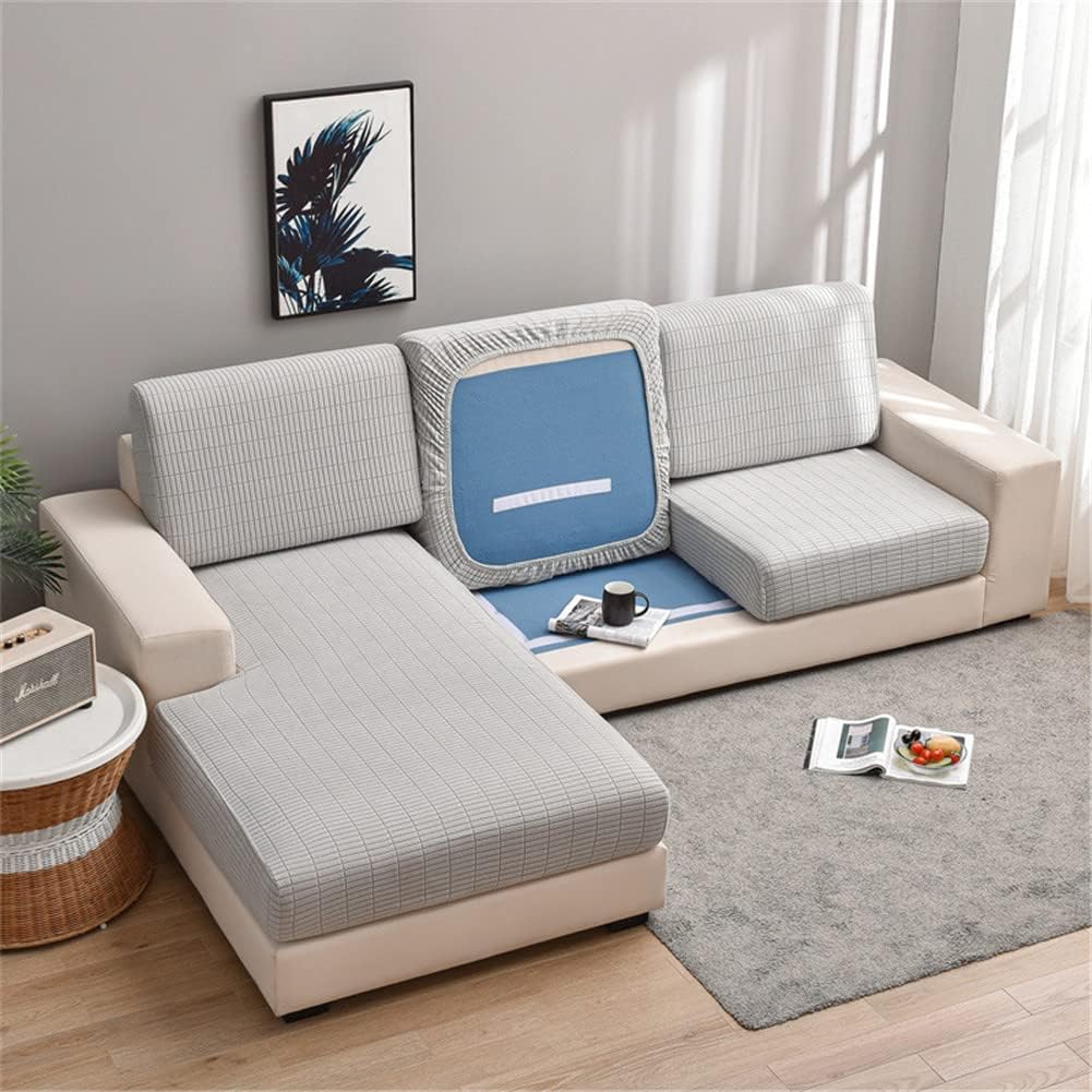 Fundas elásticas para cojín de 1, 2 y 3 asientos, funda antideslizante para sofá biplaza para sofá en forma de L, diván, sofá seccional, respaldo,