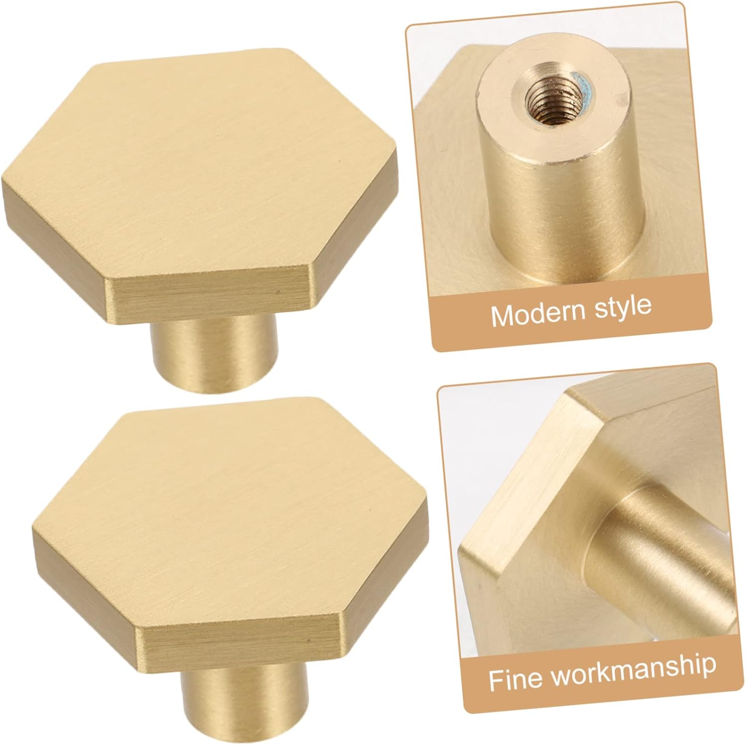 Housoutil Tiradores de puerta de armario, manijas hexagonales para cajones de cocina, pomos de tocador modernos para armario, pomos de puerta para