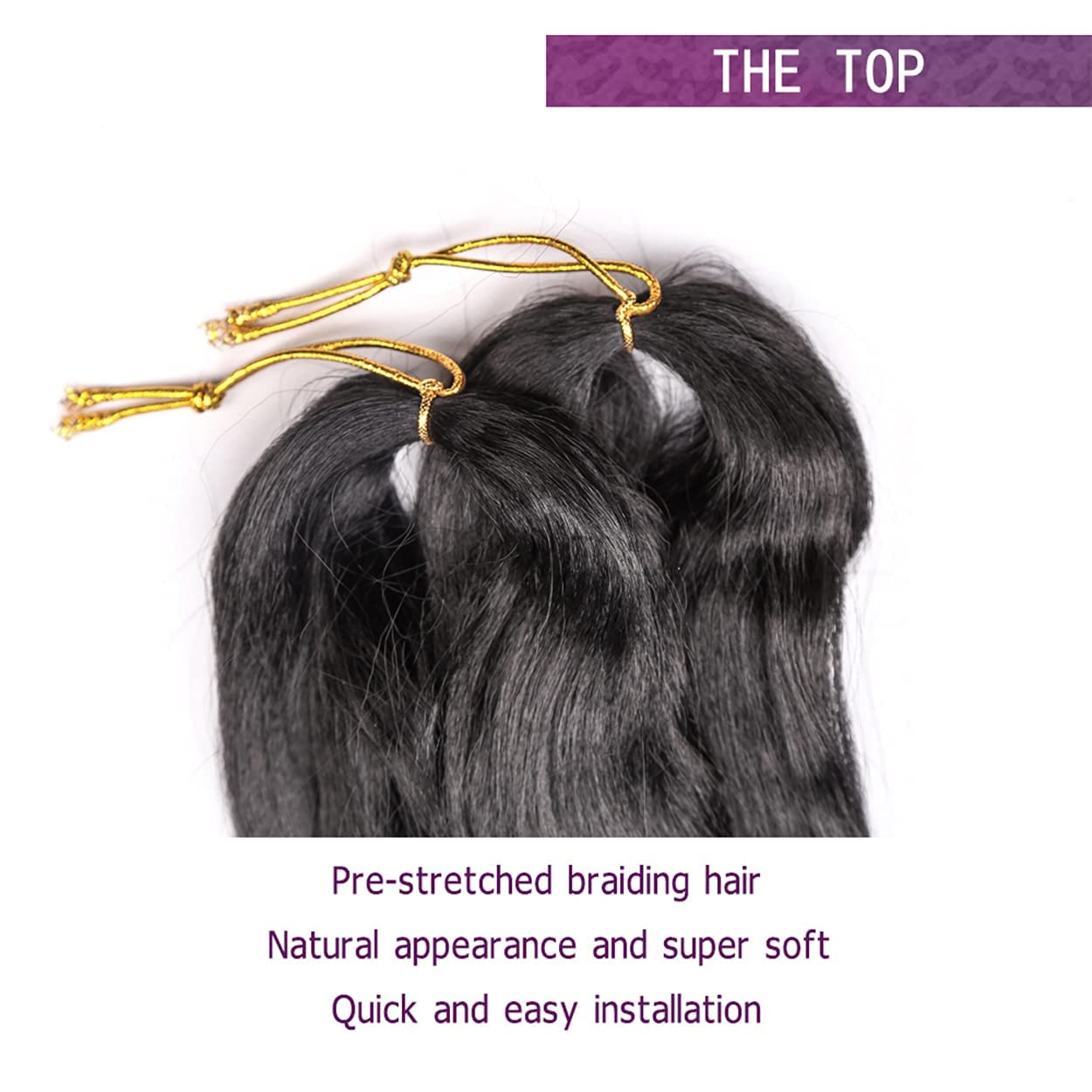 Amir Hair 8 paquetes de extensiones de cabello sintético rizado francés de 26 pulgadas, preestiradas (1b#)