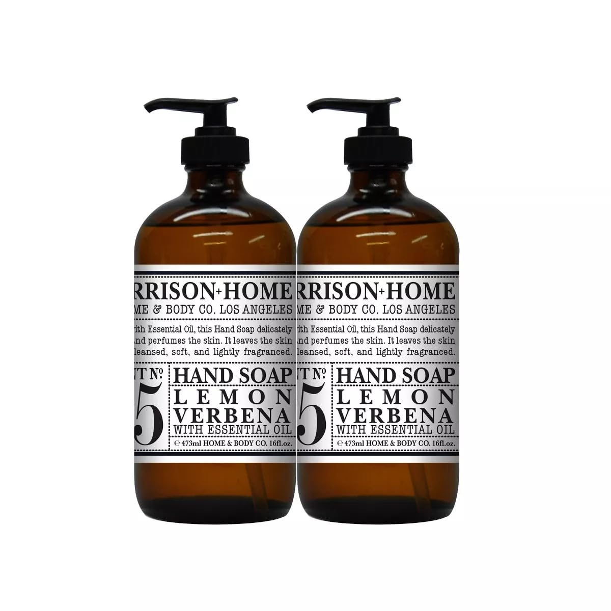 GARRISON+HOME – Presentamos el paquete de 2 jabones de manos reutilizables para botellas de vidrio enriquecidos con vibrante verbena de limón y