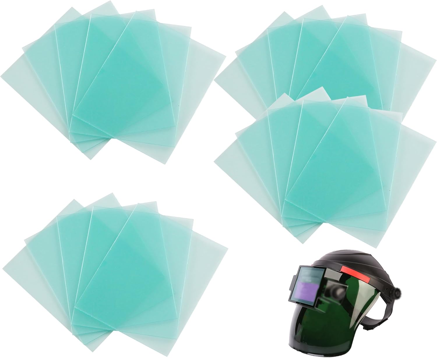 20 lentes de repuesto para lentes de protección de soldadura, 4.5 x 5.25 x 0.04 pulgadas, fundas de lente transparentes para casco de soldadura para