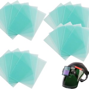 20 lentes de repuesto para lentes de protección de soldadura, 4.5 x 5.25 x 0.04 pulgadas, fundas de lente transparentes para casco de soldadura para 20 lentes de repuesto para lentes de protección de soldadura, 4.5 x 5.25 x 0.04 pulgadas, fundas de lente transparentes para casco de soldadura para