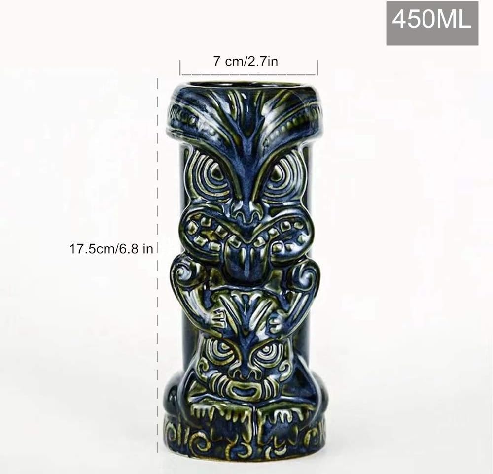 Tiki Drinkware-Tiki Taza para copas de cóctel exóticas  Gran idea de regalo para bar en el hogar, vasos profesionales de Tiki Bar, tazas de cerámica